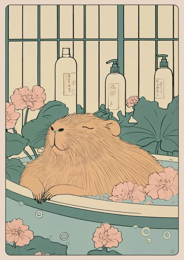 Capybara Bathtime