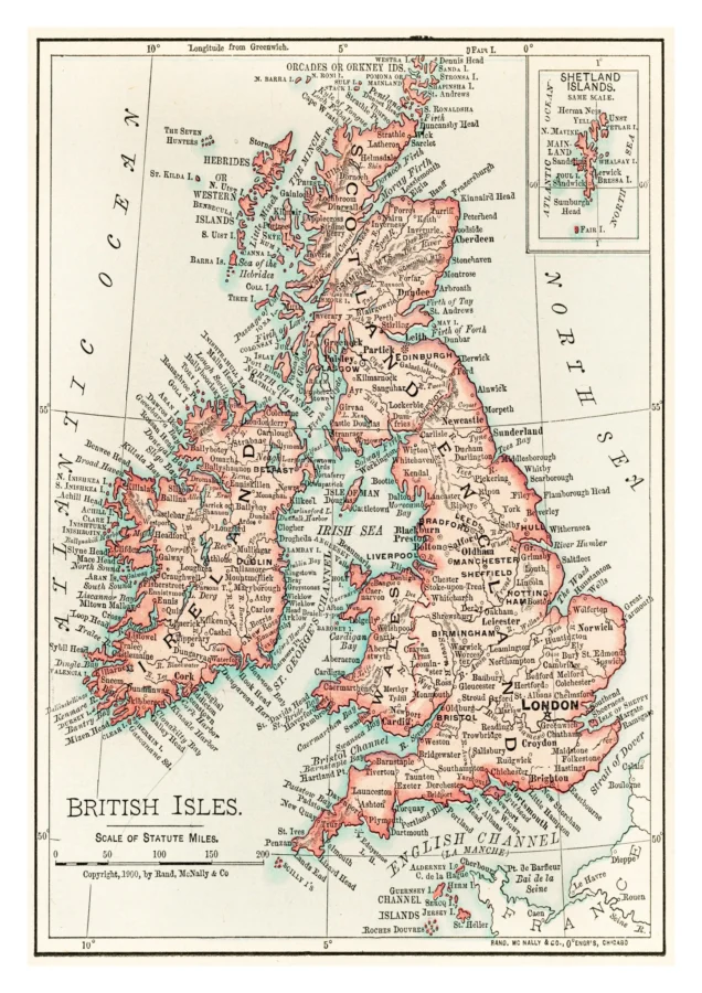 Cartographic Map Of The British Isles