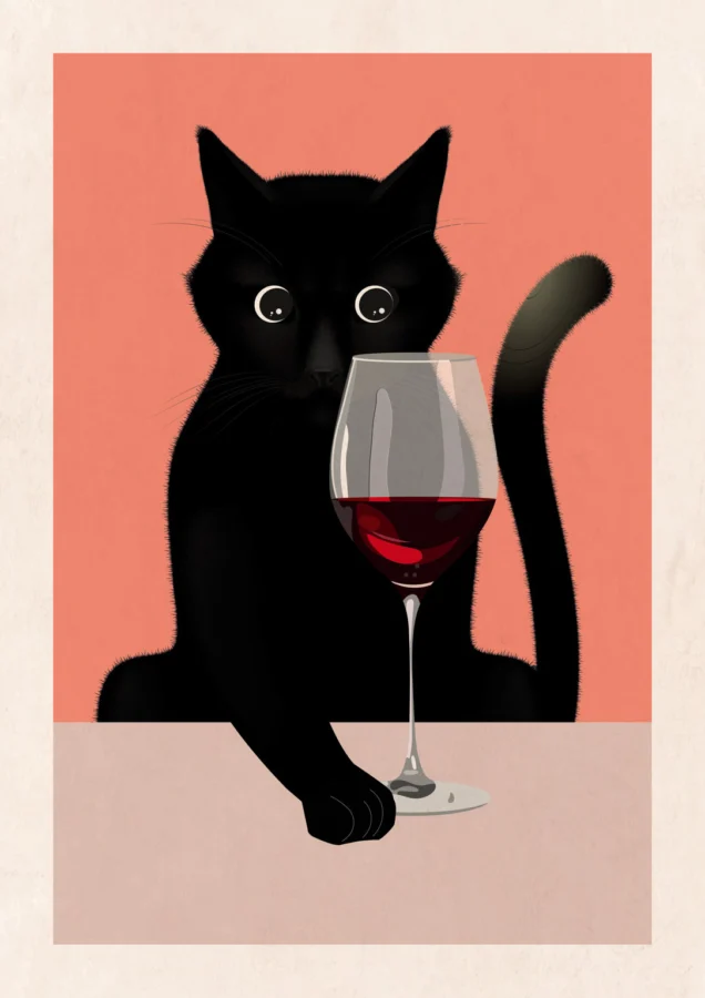 Cat Red Wine