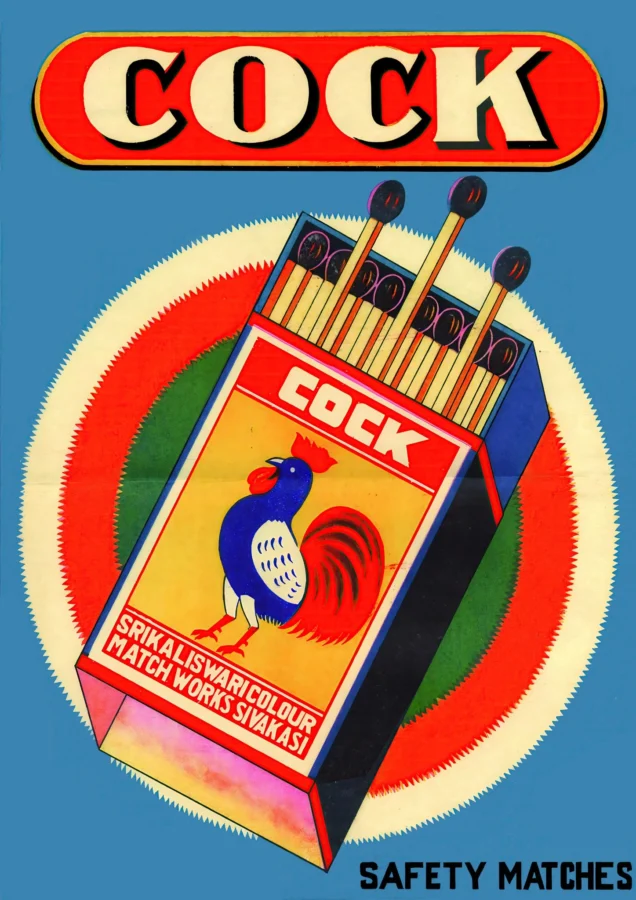 Cock Matchebox Vintage Advert