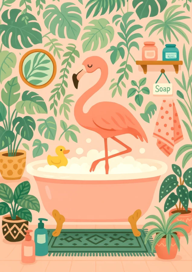 Flamingo Bath