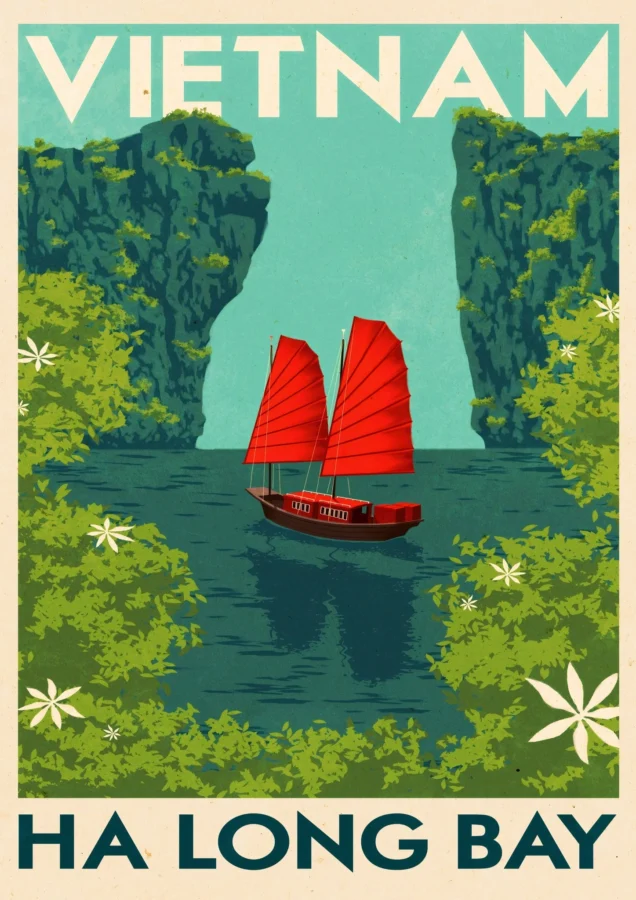 Ha Long Bay Vietnam Vintage Travel