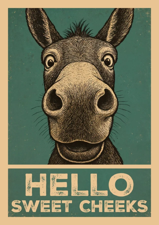 Hello Sweet Cheeks Donkey