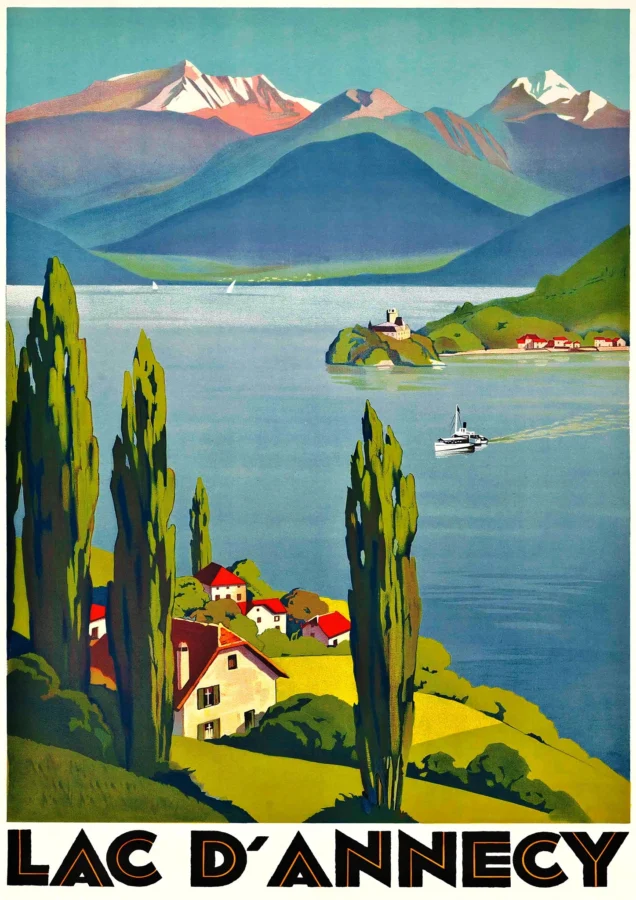 Lake Annecy France Vintage Travel