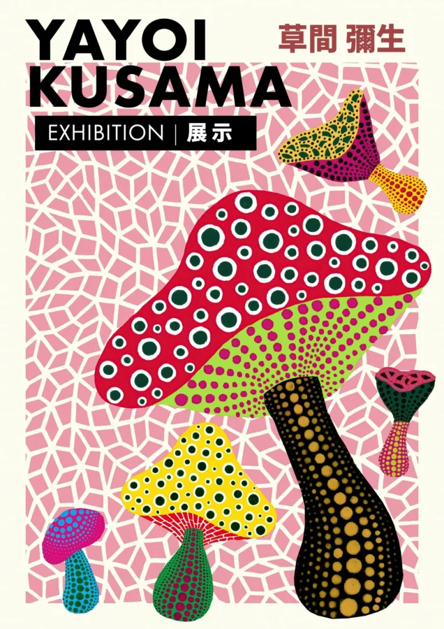 Pink Mushrooms Yayoi Kusama