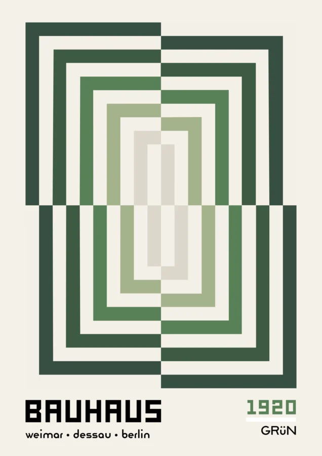 Rectangular Illusion In Green Bauhaus