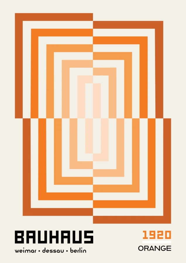 Rectangular Illusion In Orange Bauhaus