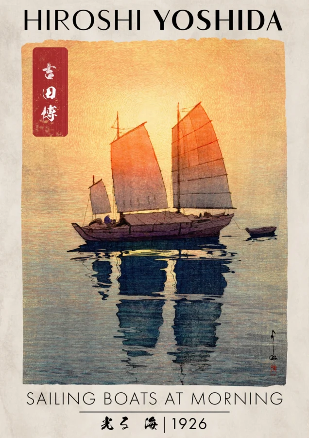 Sailing Boats At Morning Hiroshi Yoshida