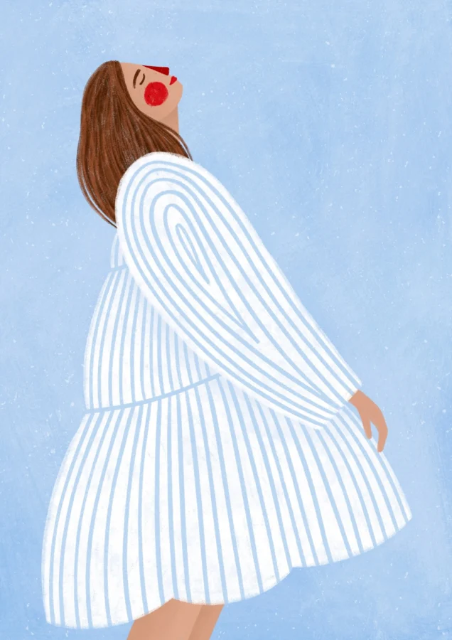 The Woman With The Blue Stripes