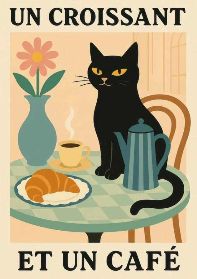 Un Croissant Et Un Cafe