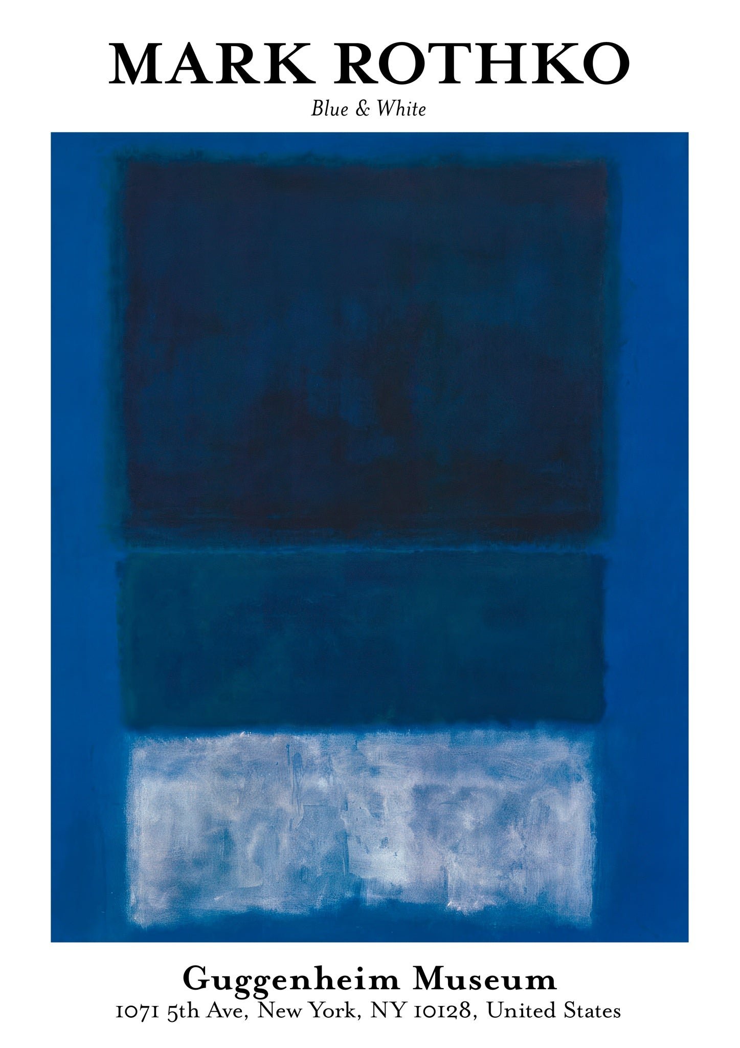 White Greens In Blue Mark Rothko, marco negro