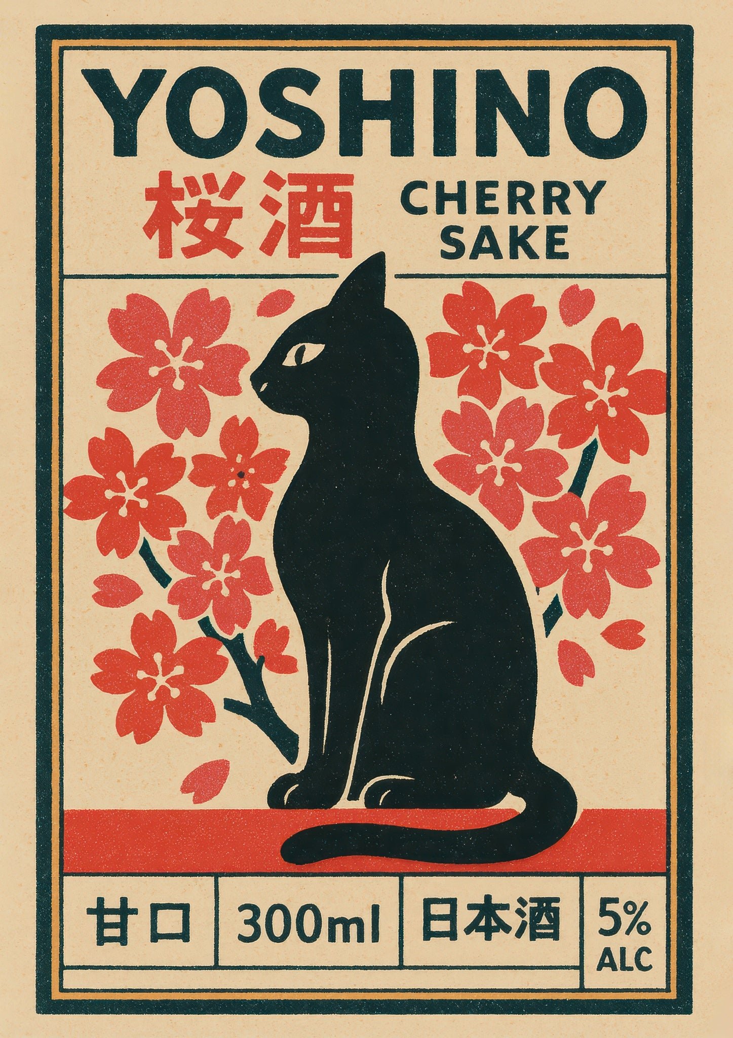 Yoshino Cherry Sake, marco negro