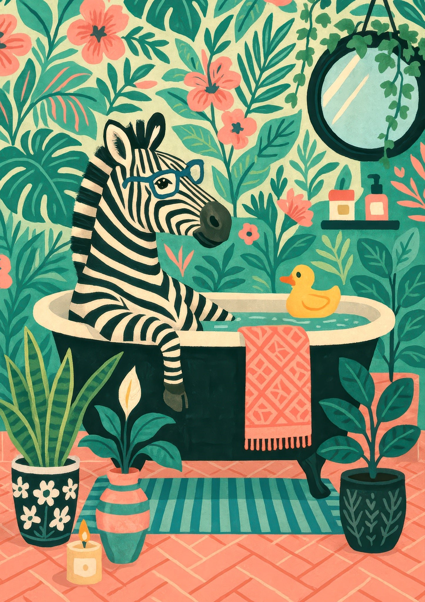 Zebra Bath, marco negro